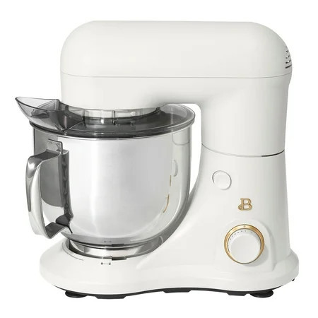 Beautiful 5.3 Qt Stand Mixer, White Icing with Flat Beater, Dough Hook, Balloon Whisk | Walmart (US)