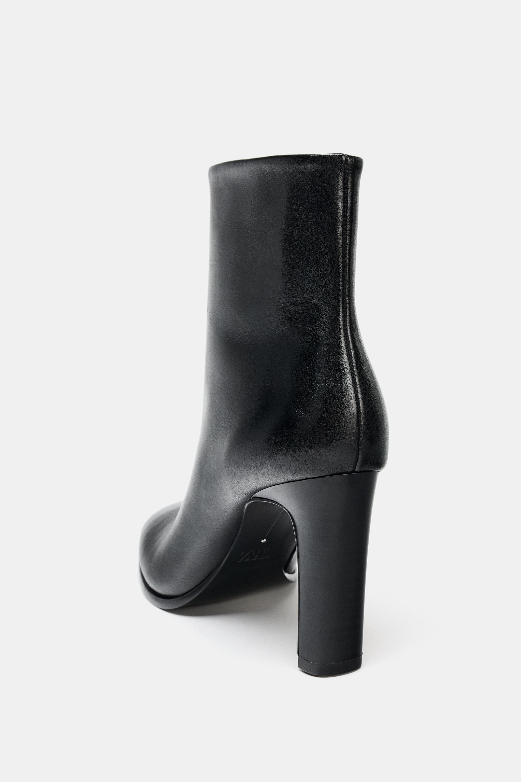 LEDERSTIEFELETTE MIT ABSATZ | Zara DE