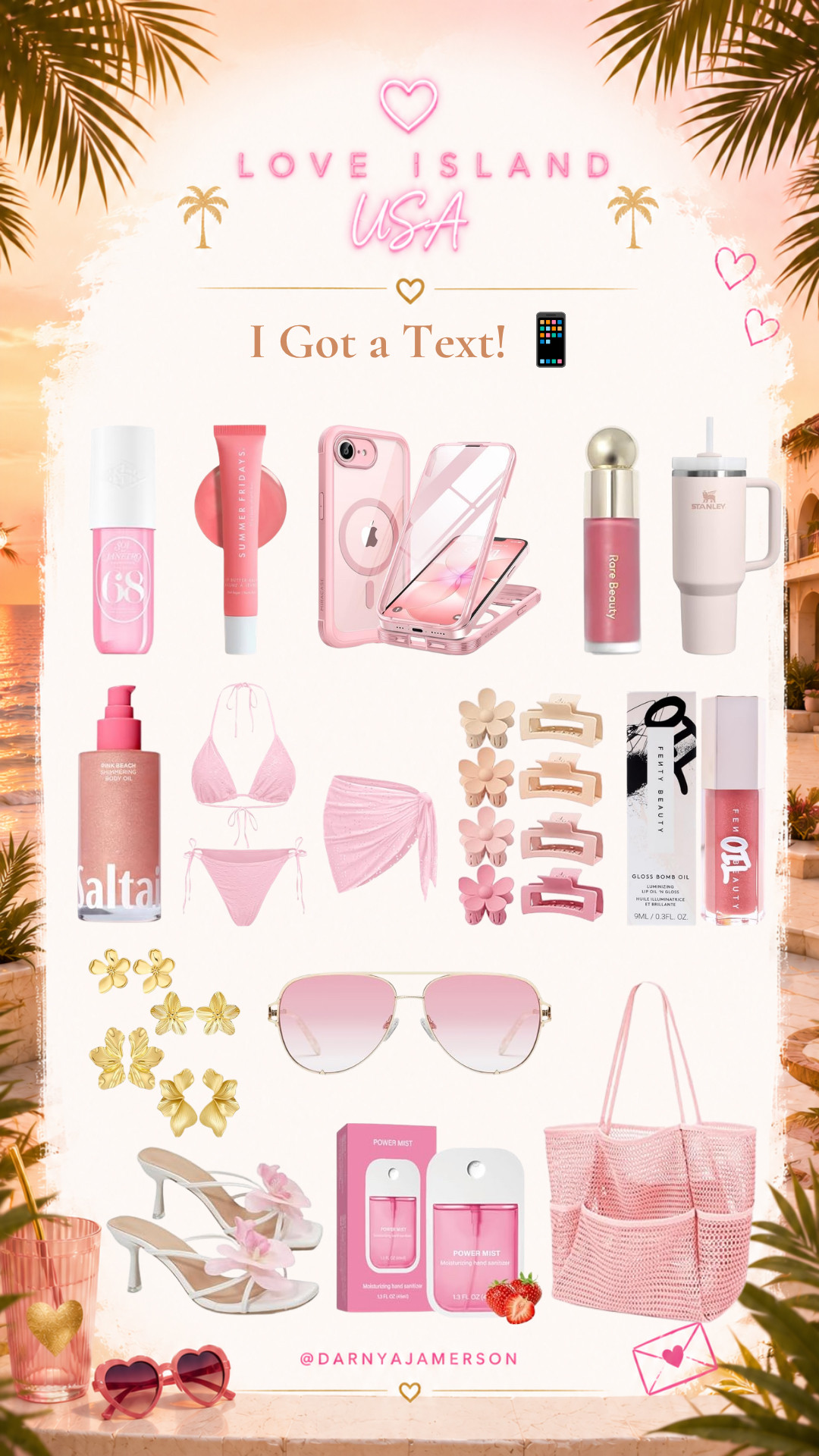 💌 She Got a Text 💌
Pink favorites, beauty essentials, poolside accessories, and summer must-haves for your villa era. ☀️🌴✨ Shop all the finds linked here.

love island, love island usa, pink aesthetic, pink accessories, summer favorites, summer essentials, poolside essentials, beach vacation, tropical vacation, vacation essentials, beauty favorites, summer beauty, amazon finds, amazon fashion, amazon accessories, vacation style, villa girl, girls trip essentials, pink summer, hot girl summer

#LTKSwim #LTKTravel