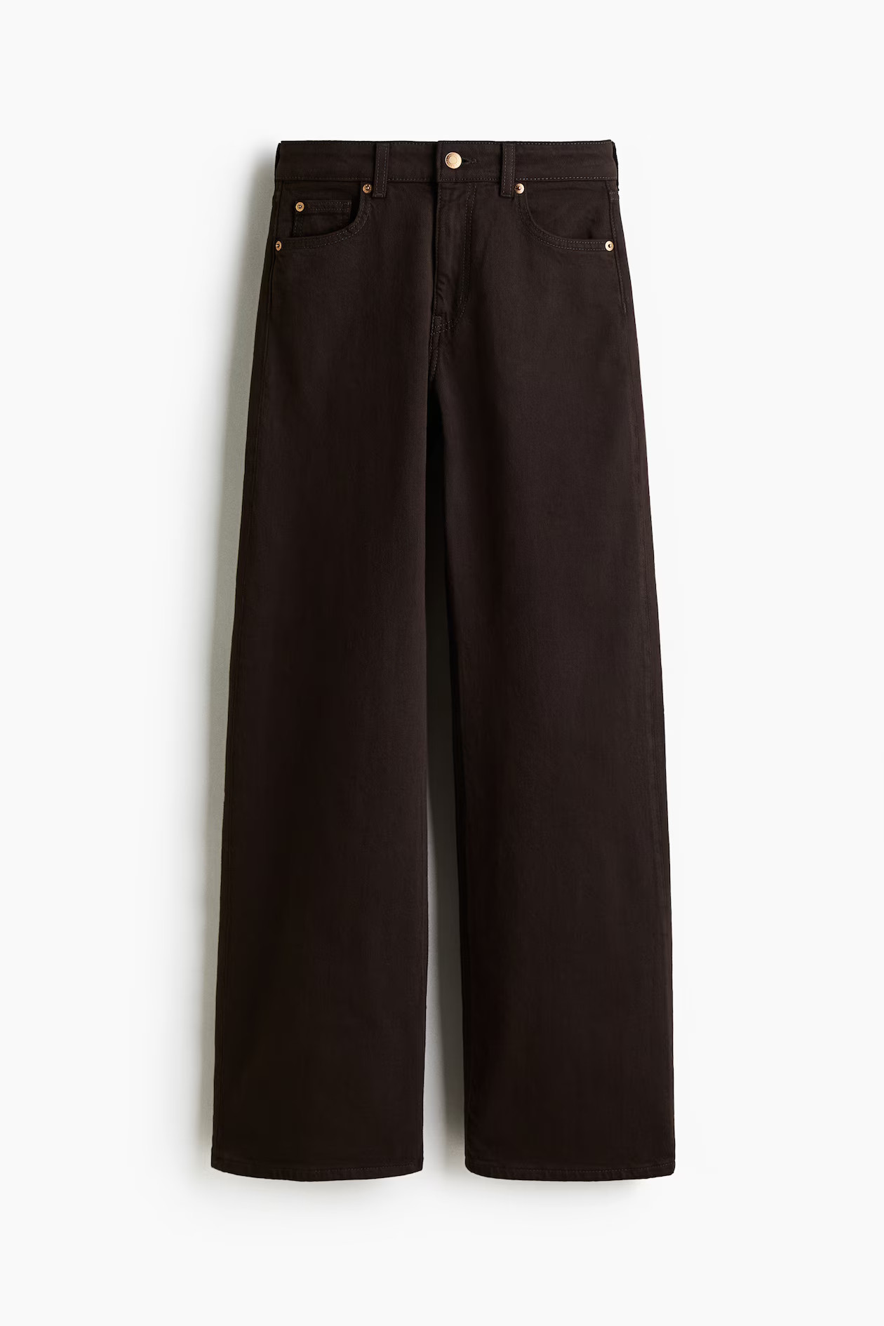 Wide High Jeans - Dark brown - Ladies | H&M GB | H&M (UK, MY, IN, SG, PH, TW, HK)