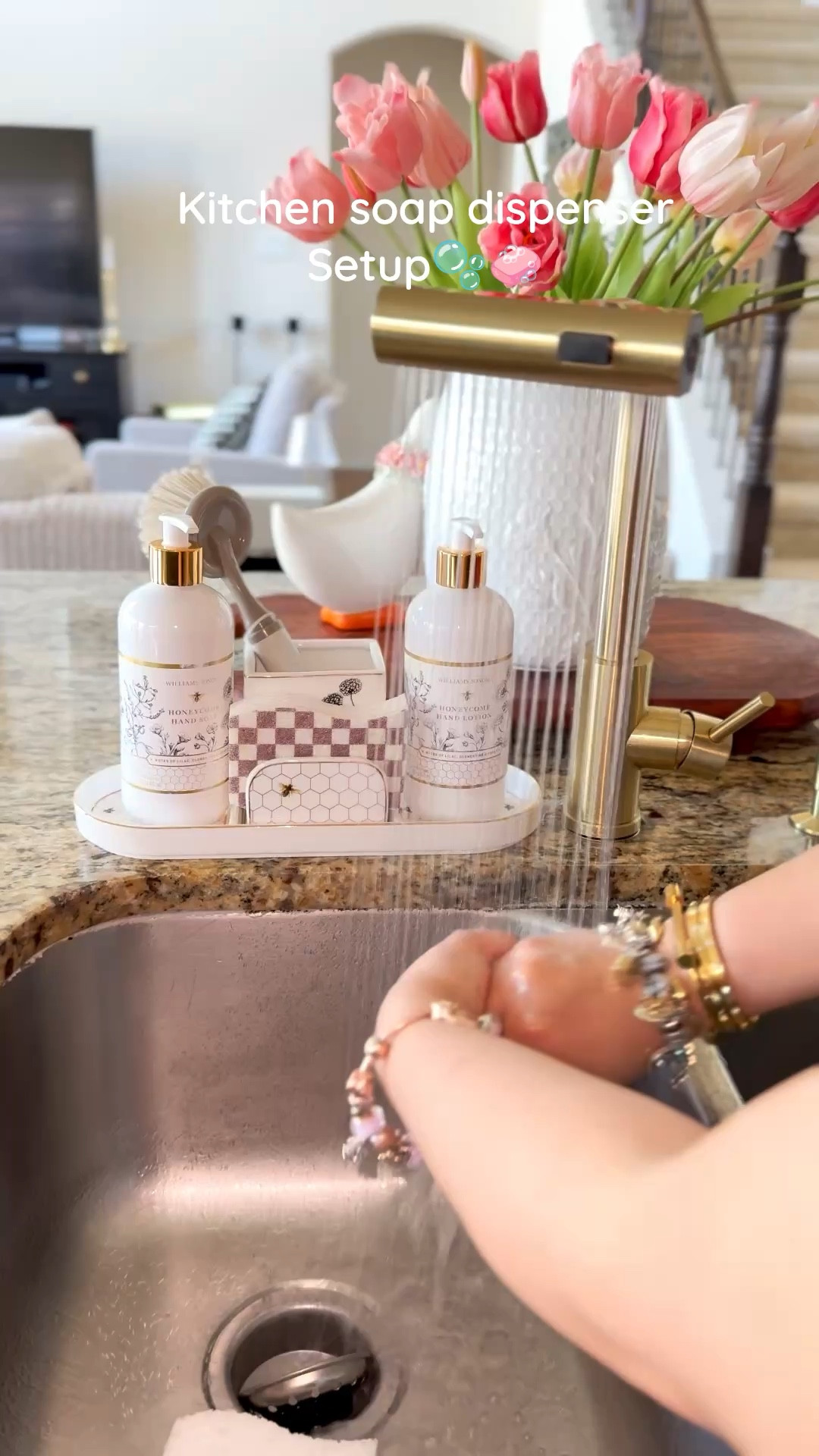 Kitchen soap dispenser set up🧼🫧😌

#LTKHome #LTKgrwm #LTKselfcare