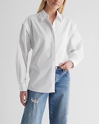 Poplin Detachable Sleeve Button Up Shirt | Express