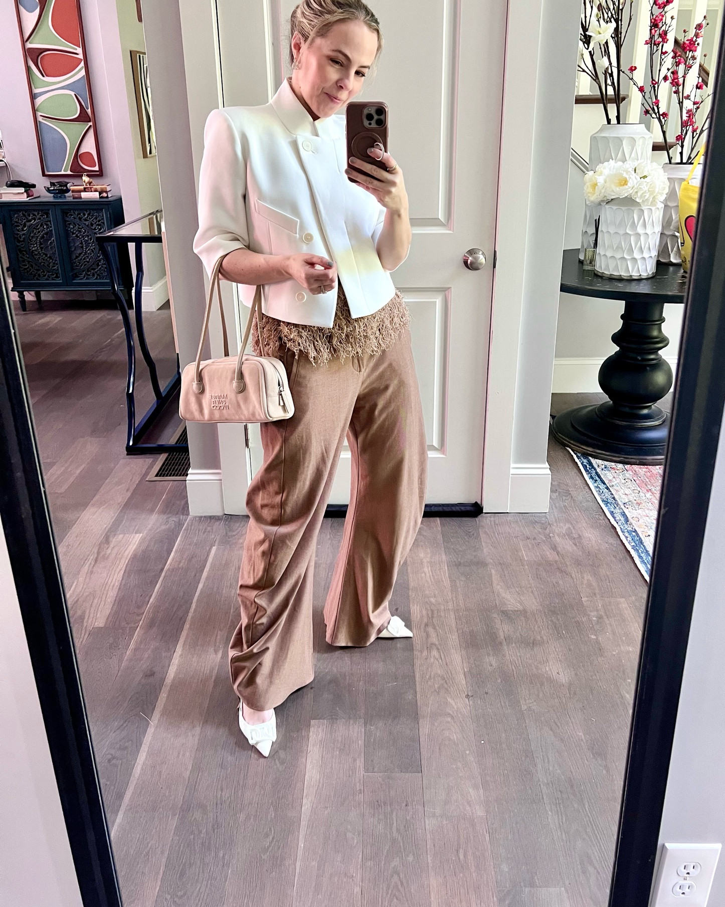 Loving this cute combo that works for dinner out of the office. I wore it to the ballet.

Zara blazer 0/2438/198/712/02
Zara fringed top 0/6771/025/738/02

#LTKOver40