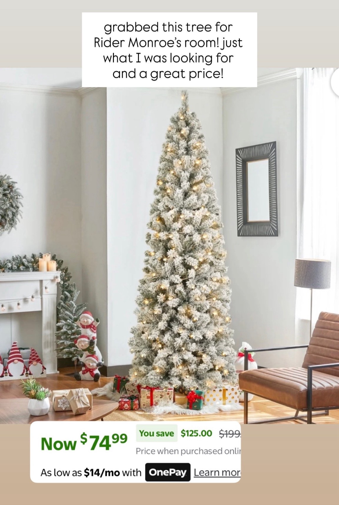 What a deal on this Walmart Christmas tree! I grabbed for my daughters room!