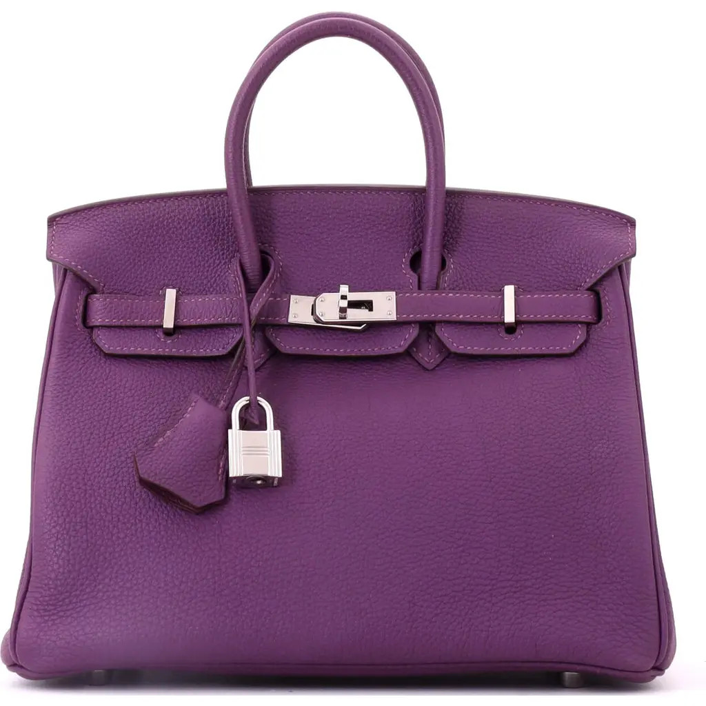 Pre-Owned Hermes Birkin Handbag Purple Togo with Palladium Hardware 25 in Red at Nordstrom, Size Small | Nordstrom