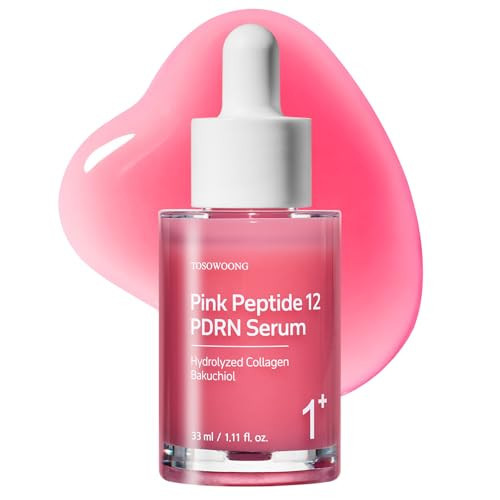TOSOWOONG Pink Peptide 12 PDRN Serum With Salmon DNA PDRN 10,320ppm, 12 Peptides, Niacinamide, Skin glow, Hydrating, Moisturizing, Firming, Uneven Skin Tone, Korean Skincare, 33ml, 1.11 fl.oz. | Amazon (US)