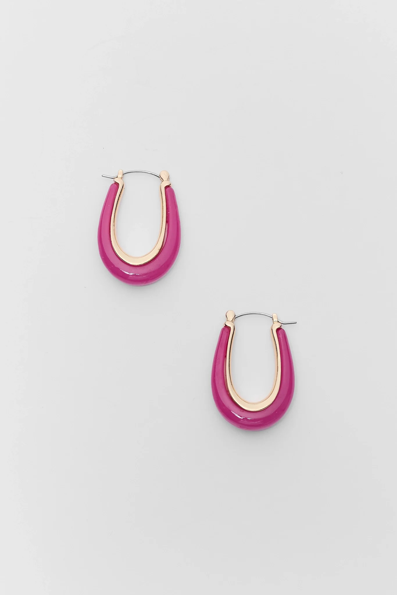 Pink Acrylic Hoop Earrings | Avara
