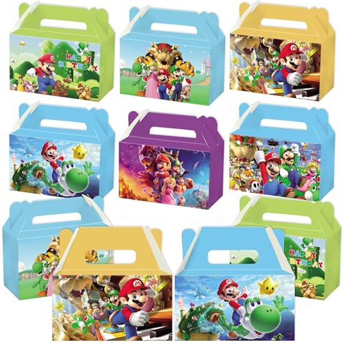Mario Birthday Party Supplies, Mario Party Supplies Include 12pcs Candy Box, Mario Party Decorations Super Bro Party Gift Box Toy Box for Boys and Girls | Amazon (US)