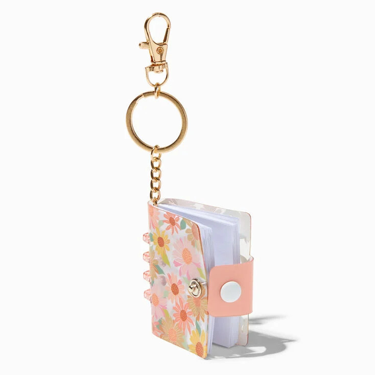Daisy Print Mini Notebook Keychain | Claire's (UK)