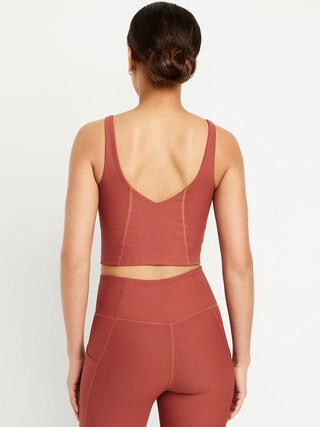 Light Support PowerSoft Rib Longline Sports Bra | Old Navy (US)