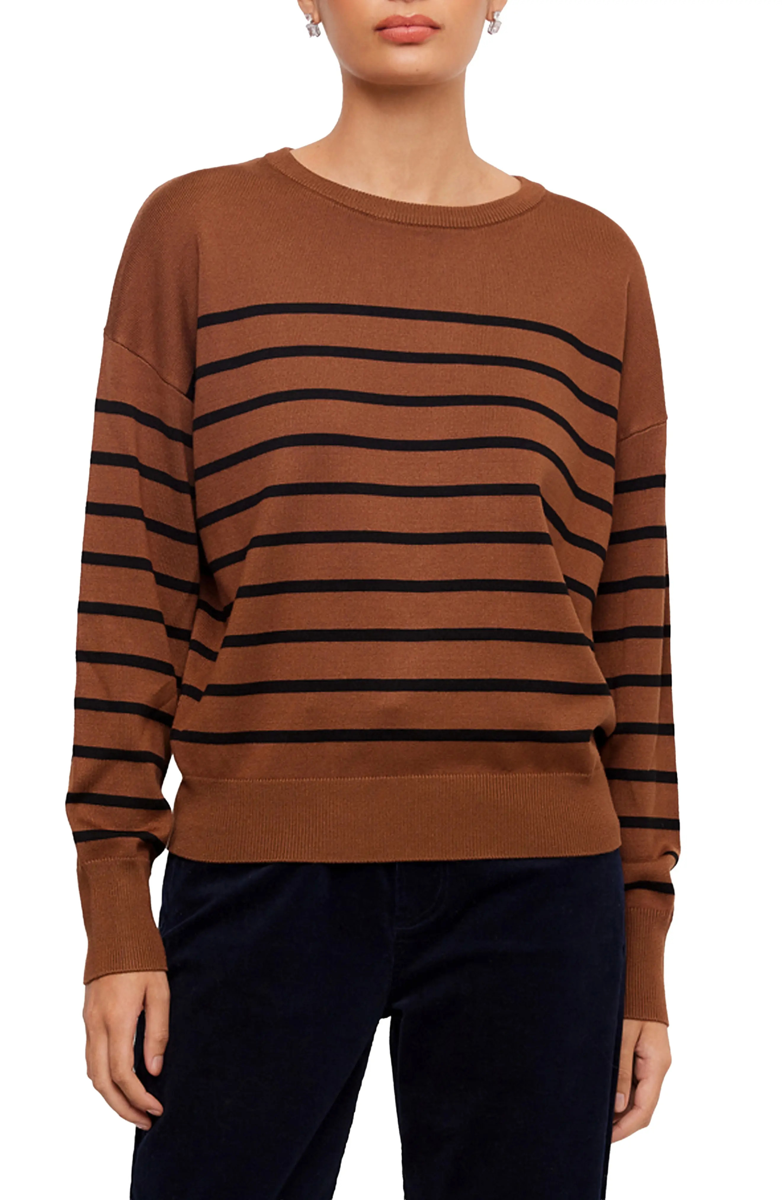 Karen Kane Stripe Crewneck Sweater (Women) | Nordstrom | Nordstrom