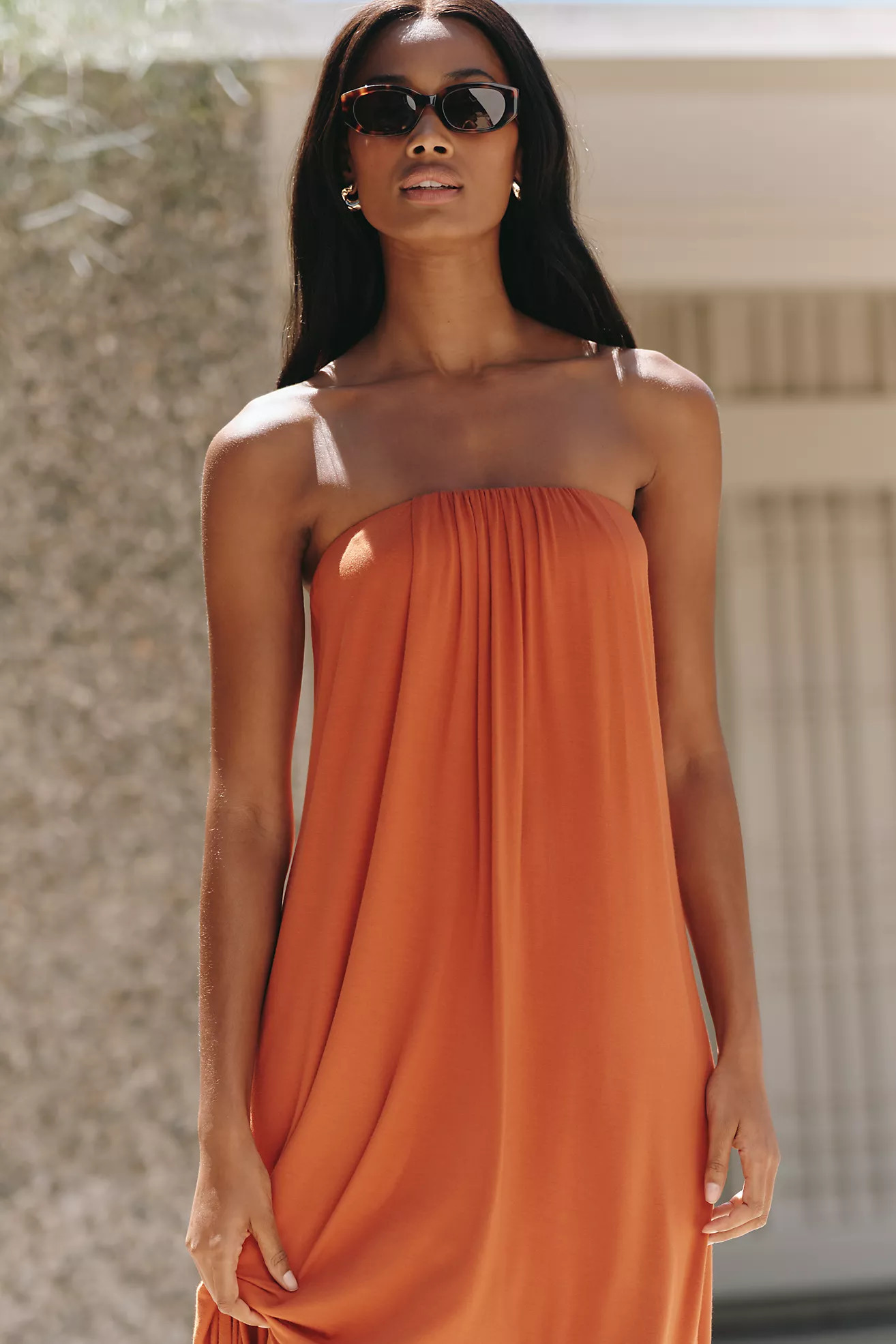 Celandine Strapless Midi Dress | Anthropologie (US)