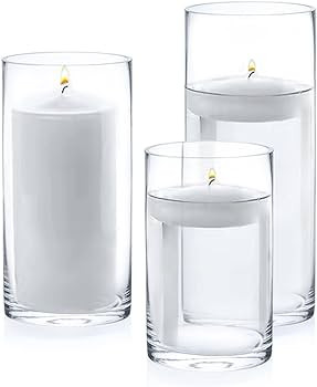 Amazon.com: Enova Floral Clear Glass Cylinder Vase 4 x 8 Inches, Clear Flower Vases, Pillar Candl... | Amazon (US)