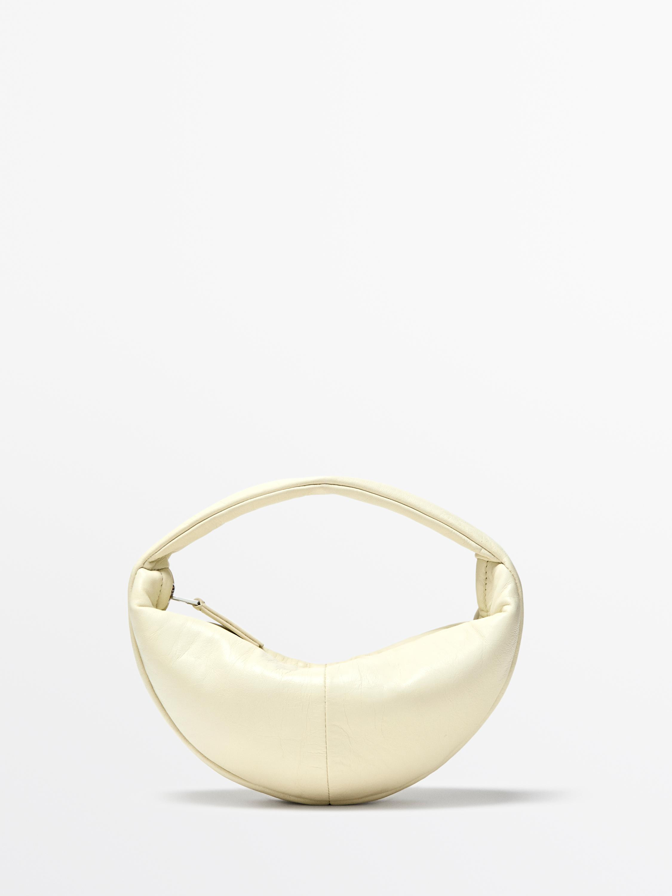 Mini nappa leather half-moon bag | Massimo Dutti UK