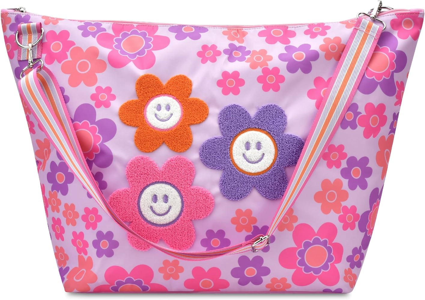 iscream Girls' Weekender Travel Tote Bag with Adjustable Strap and Interior Zipper Pocket - Pink ... | Amazon (US)