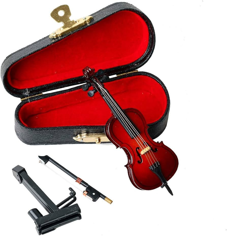 Dselvgvu Wooden Miniature Cello with Stand,Bow and Case Mini Musical Instrument Miniature Dollhou... | Amazon (US)