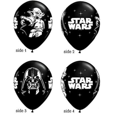 Qualatex Star Wars Biodegradable Latex Balloons Onyx Black with White Prints All-Around of Darth ... | Amazon (US)