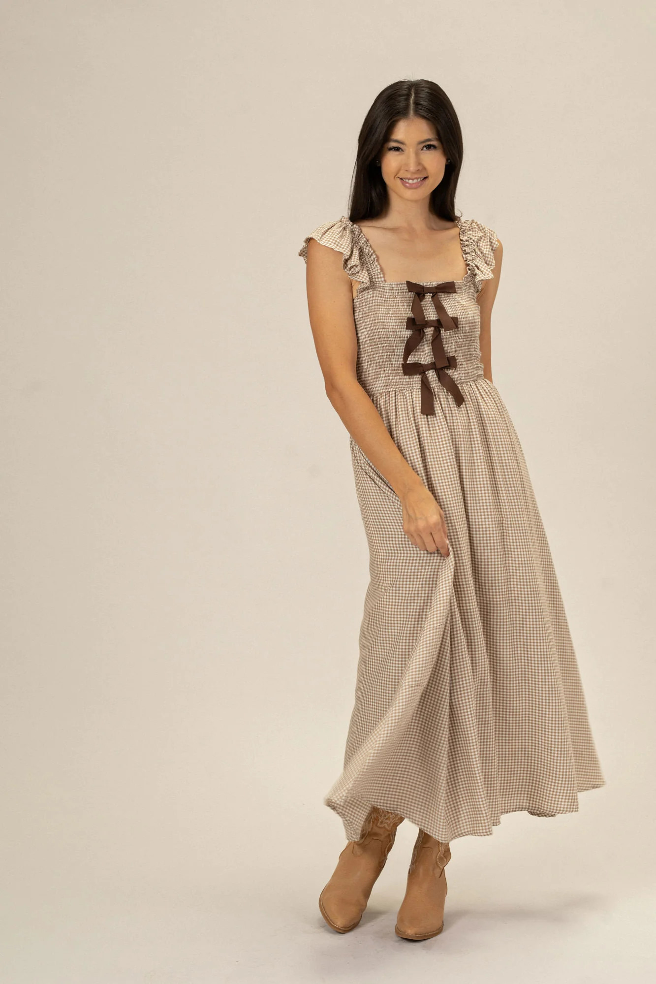 Simone Smocked Bow Dress | Morning Lavender