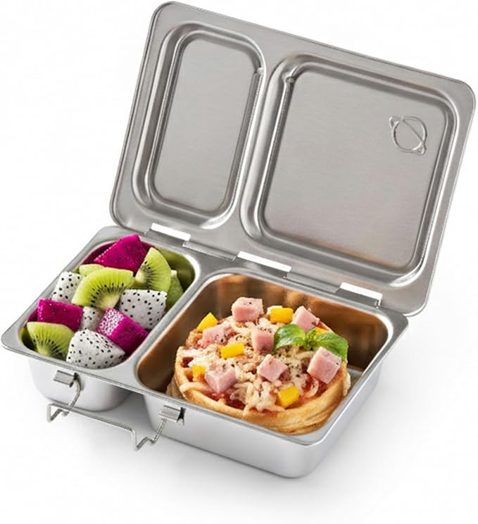 PlanetBox Shuttle Stainless Shuttle Bento Box Style Lunch Box for Kids with 2 Compartments – Du... | Amazon (US)