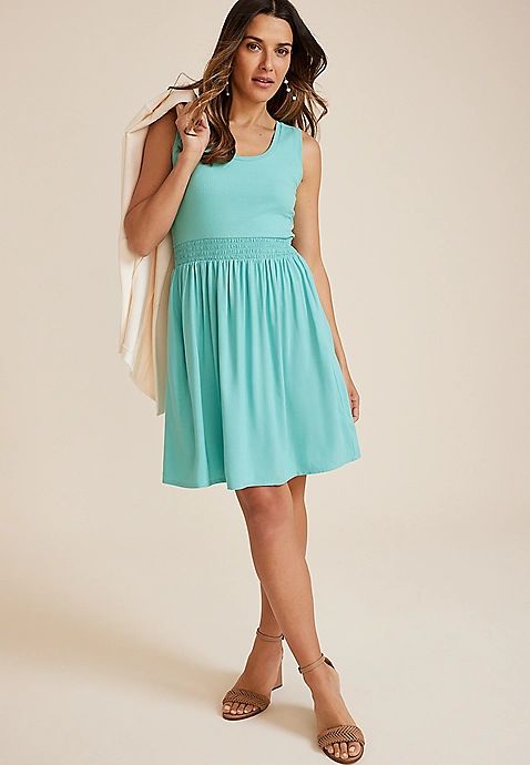 Mixed Media Skater Dress | Maurices