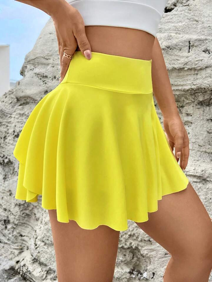 Tennis Basic High Waist Phone Pocket Detail Skort | SHEIN