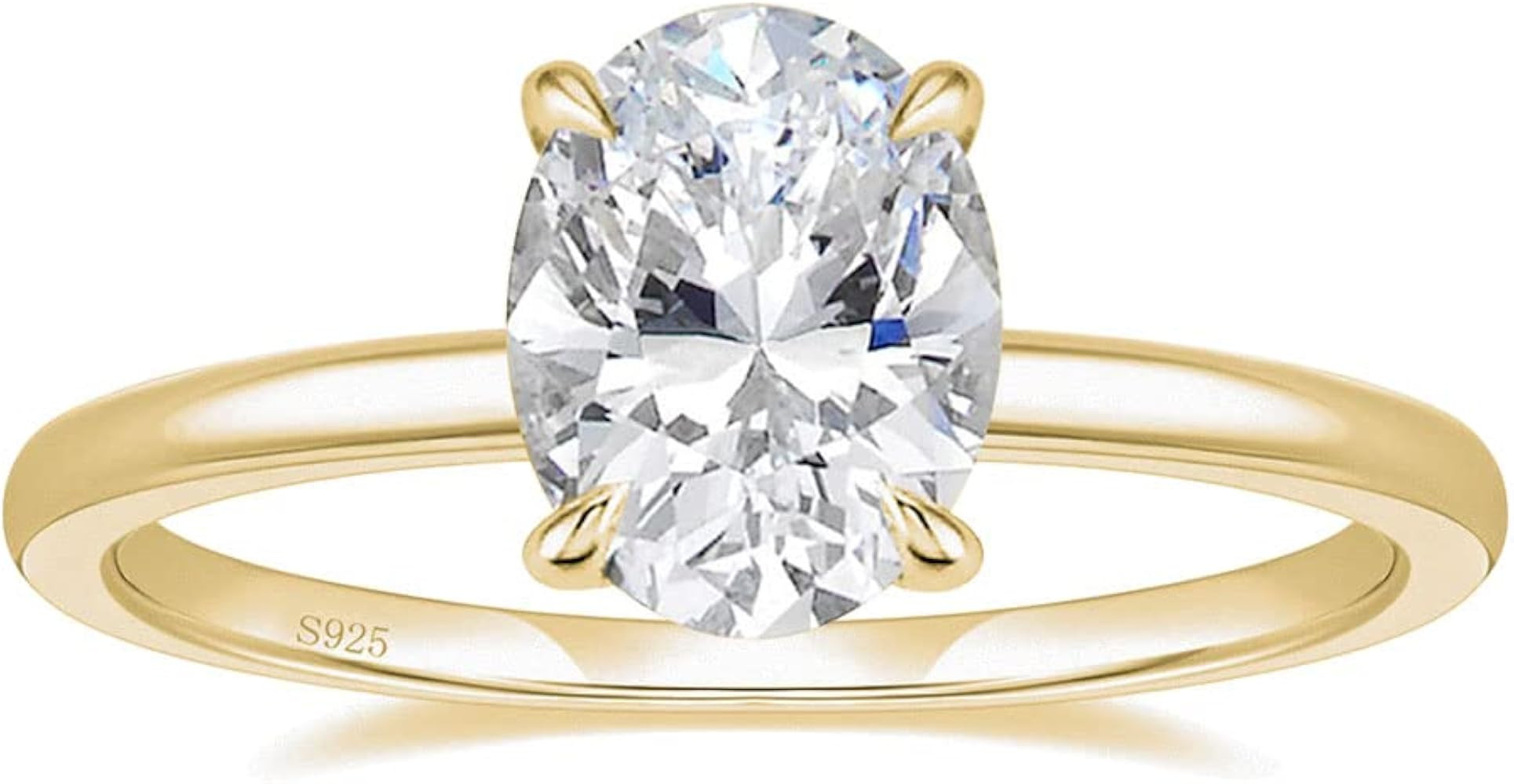 EAMTI 925 Sterling Silver Engagement Rings for Women Oval Cut | Amazon (US)