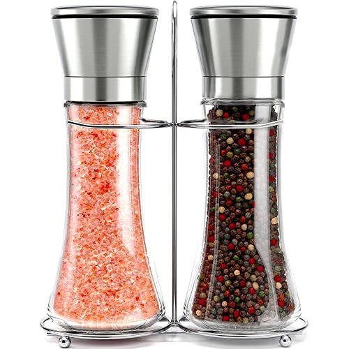 Willow & Everett Salt and Pepper Grinder Set - Stainless Steel Refillable Salt & Peppercorn Shake... | Amazon (US)