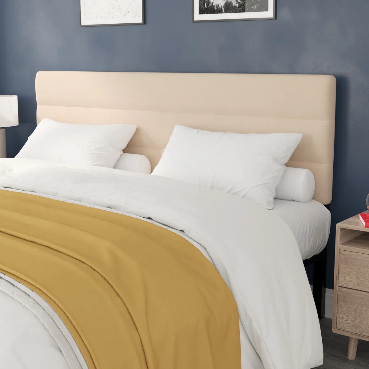 Latitude Run® Channel Stitched Upholstered Headboard, Adjustable Height from 44.5" to 57.25" & R... | Wayfair North America