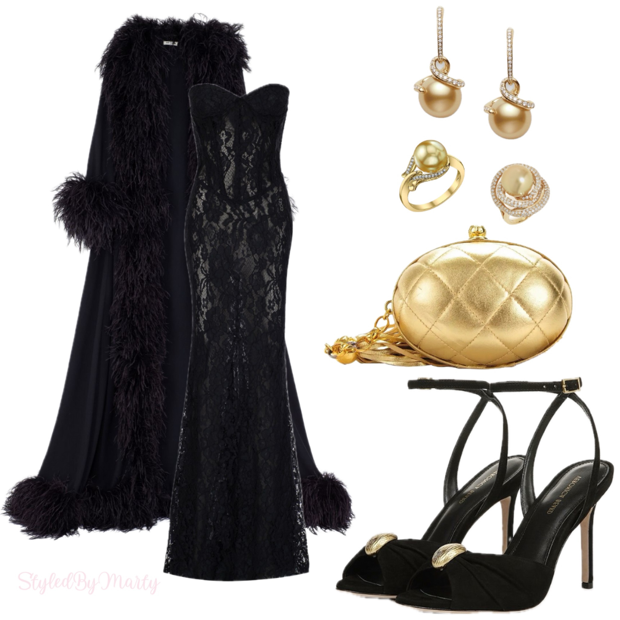 black gold embellished dress Black Gold main image 1