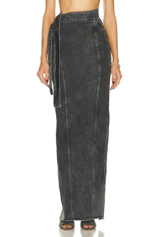 Jade Cropper Maxi Denim Skirt in Grey | FWRD | FWRD 