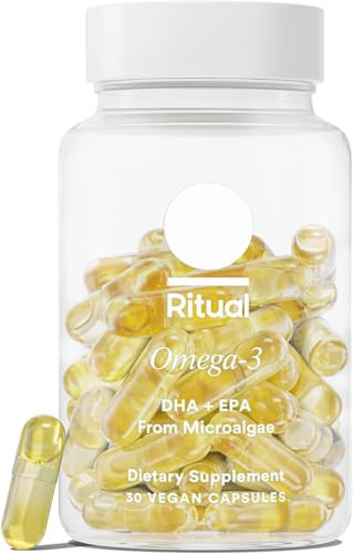 Ritual Omega 3 - Vegan - Science-Backed Dose of DHA & EPA Fatty Acids in 2:1 Ratio, Bioavailable, Brain and Heart Health Support, Minimal Burp-Back, Sustainably Sourced Microalgae, 30 Day Supply | Amazon (US)