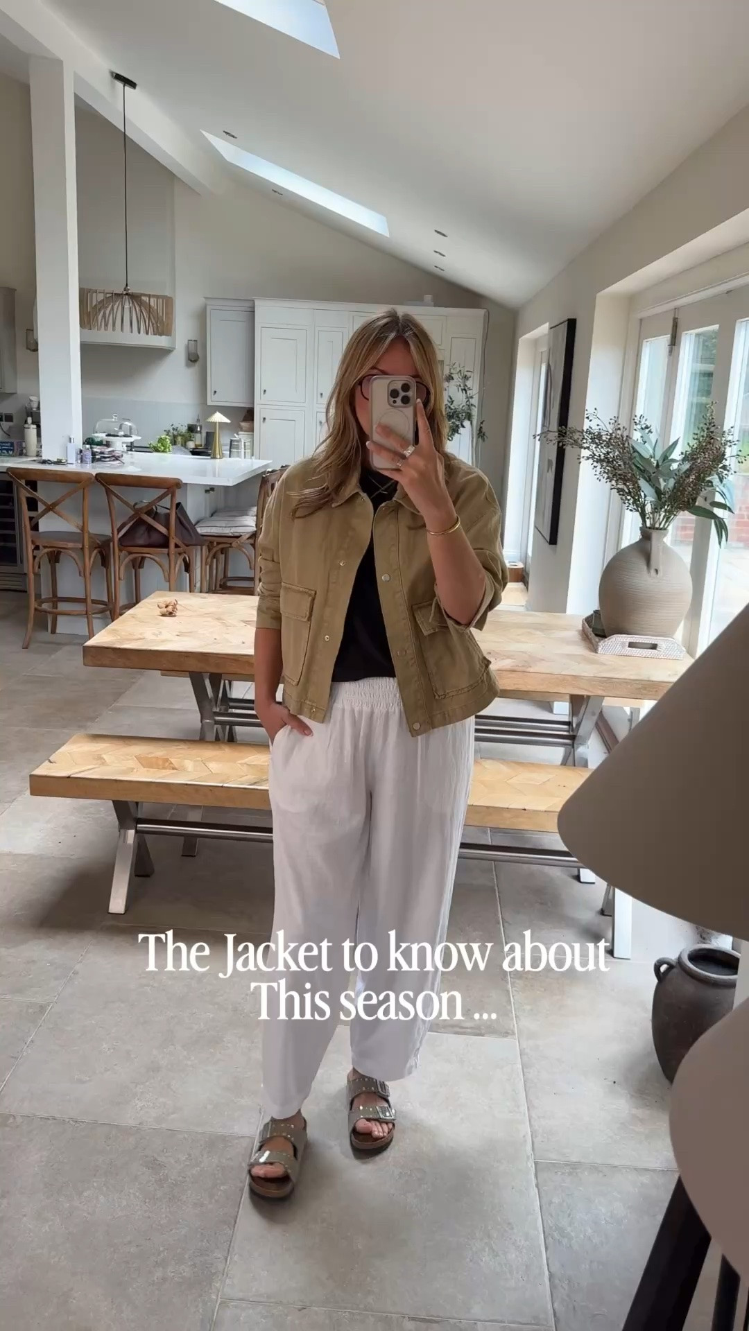 Ok this is a very good jacket 👌🏻 why … 
- its such an easy wear and will work with so much already in your wardrobe , jeans , linens , dresses and skirts thanks to that cropped length. 
- chuck it on , stash in a bag , machine wash - it’s easy care 
- the fabric is beautiful - a soft wash weighty cotton twill that feels lovely to wear but also has some character. 
- the styling is paired back yet modern adding a utilitarian feel to more feminine styles. Think boxy , laid back modern. 
- it offers fantastic value and I haven’t yet met someone who doesn’t love it . (It’s a must try if your missing an item like this - that one jacket that works with a lot ) 
-comes in a cream too if this olive tone doesn’t work for you. 

I’ve styled it with the 5 star review linen barrels - again a very easy wear - Pull on waistband , pockets , comfortable yet modern and £22.50.

Sizing 
Trousers U.K. 14 true to size 
Jacket - large , relaxed boxy fit 
T shirt size large

#LTKsummer #LTKtravel #LTKfamily
