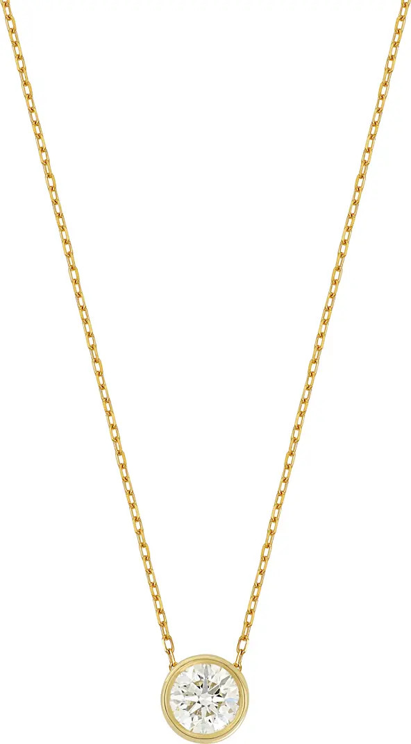Bezel Diamond Solitaire Pendant Necklace | Nordstrom