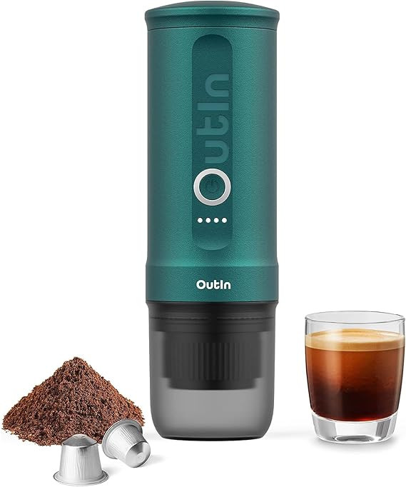 Outin Nano Portable Electric Espresso Machine, Self-Heating, USB-C & Car Charger, 20 Bar Mini Cof... | Amazon (US)
