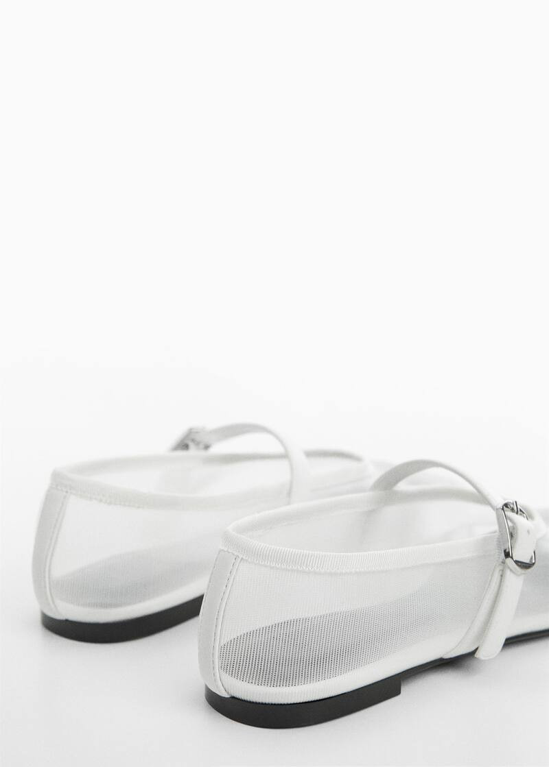 Mesh ballerinas with buckle strap -  Women | Mango USA | MANGO (US)