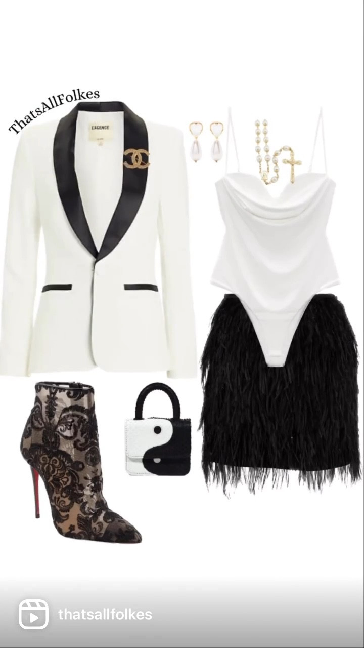 A classic look for thé holidays. One can never go wrong with black and white  
A great style tip to changing any look is playing around with shoes and accessories 

#LTKSeasonal #LTKHoliday #LTKstyletip