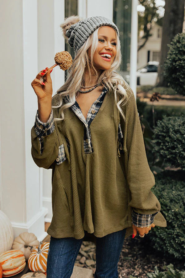 Weekend Wonders Waffle Knit Hoodie | Impressions Online Boutique