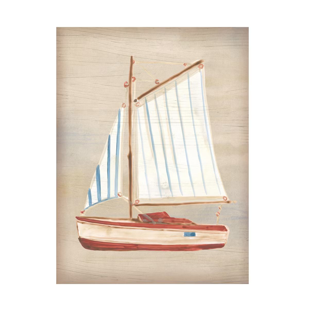 Trademark Fine Art - June Erica Vess  Driftwood Sailboat I Canvas Art | Target