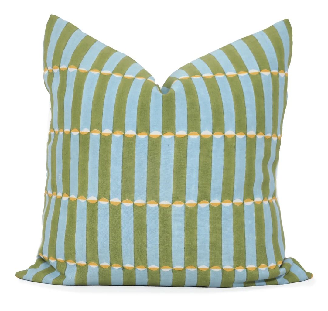 Khaki Luna Wood Block Molly Mahon Decorative Pillow Cover 18x18, 20x20, 22x22, Eurosham or Lumbar... | Etsy (US)