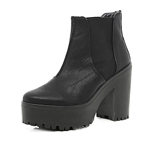 Black chunky platform Chelsea boots | River Island (UK & IE)