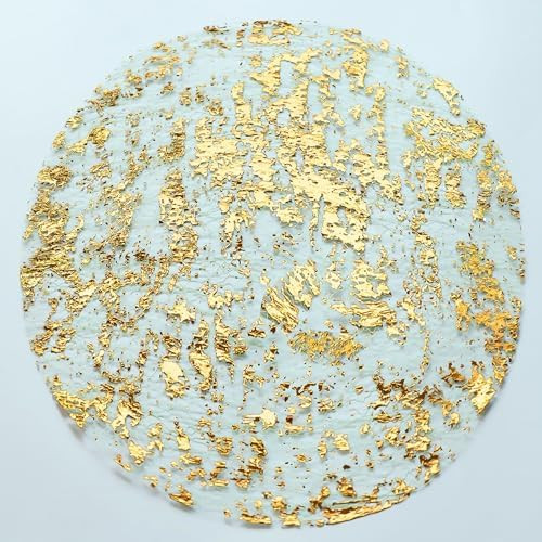 Snowkingdom Gold Placemats Set of 24 Round 13 Inch Foil Mesh Pressed Fall Disposable Table Mates ... | Amazon (US)
