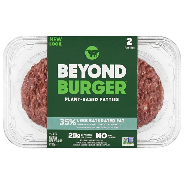 Beyond Meat Burger Patties, 2 Count, 0.5 lb (Fresh) - Walmart.com | Walmart (US)