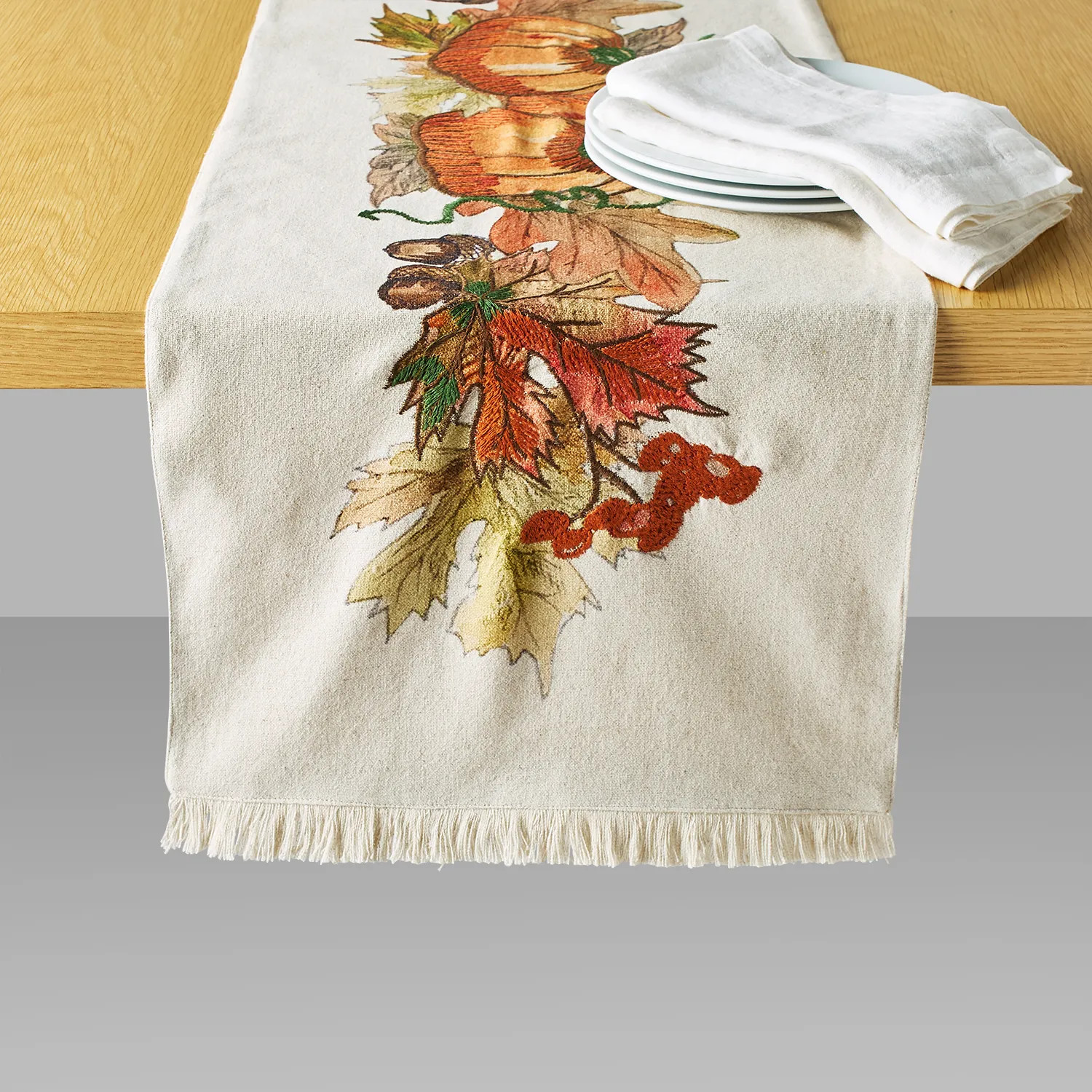 Sur La Table Embroidered Thanksgiving Pumpkin Runner | Sur La Table