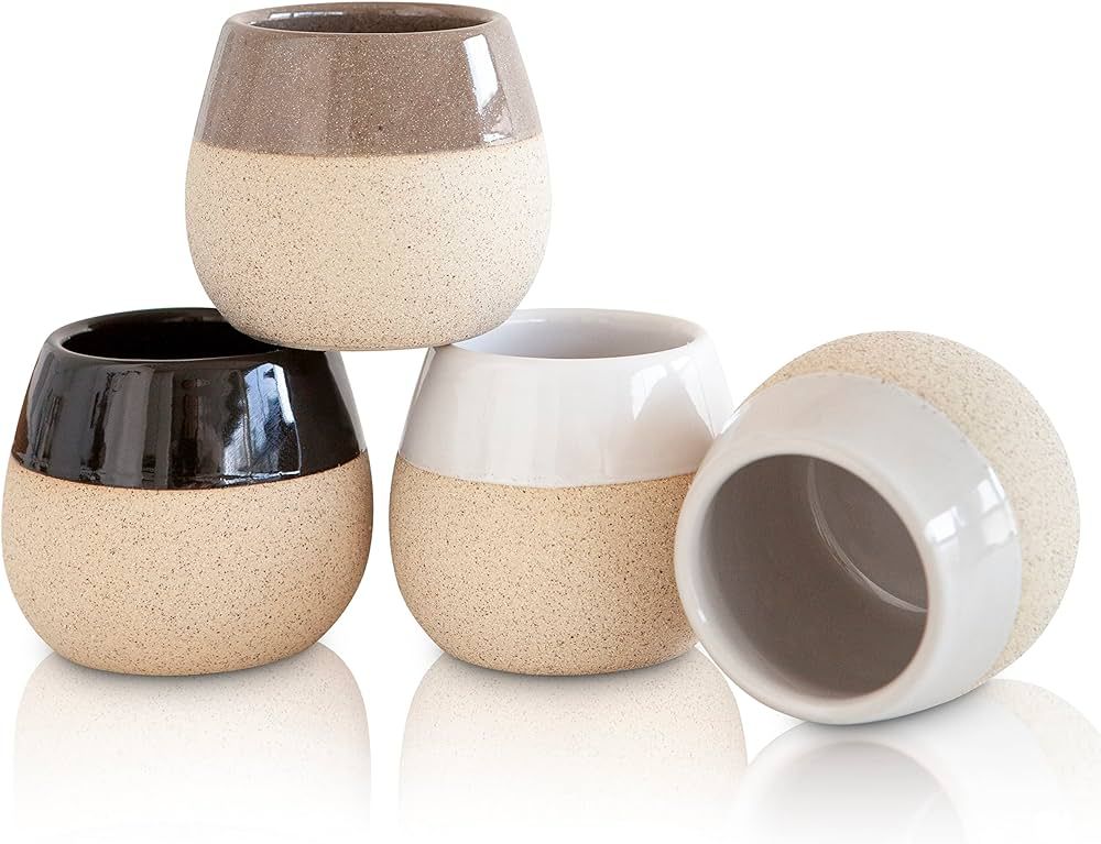 Ceramic Espresso Cups Set of 4 - 2.7oz - Espresso Coffee Mugs for Nespresso Cups - Espresso Glass... | Amazon (US)