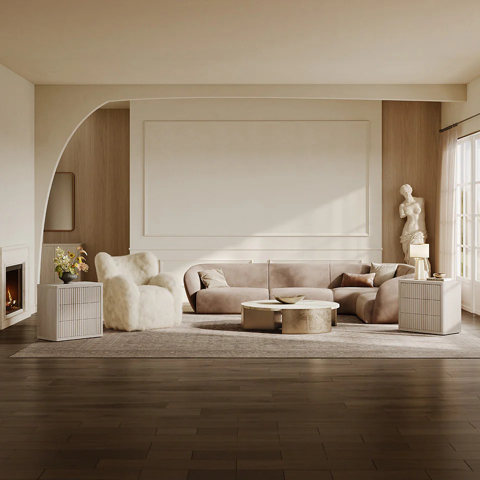 Cas Nightstand with 3 Drawers, Large Storage | SICOTAS