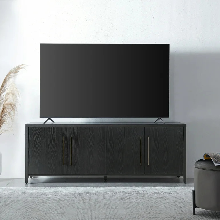 Henn&Hart 68" Black Grain TV Stand | Walmart (US)