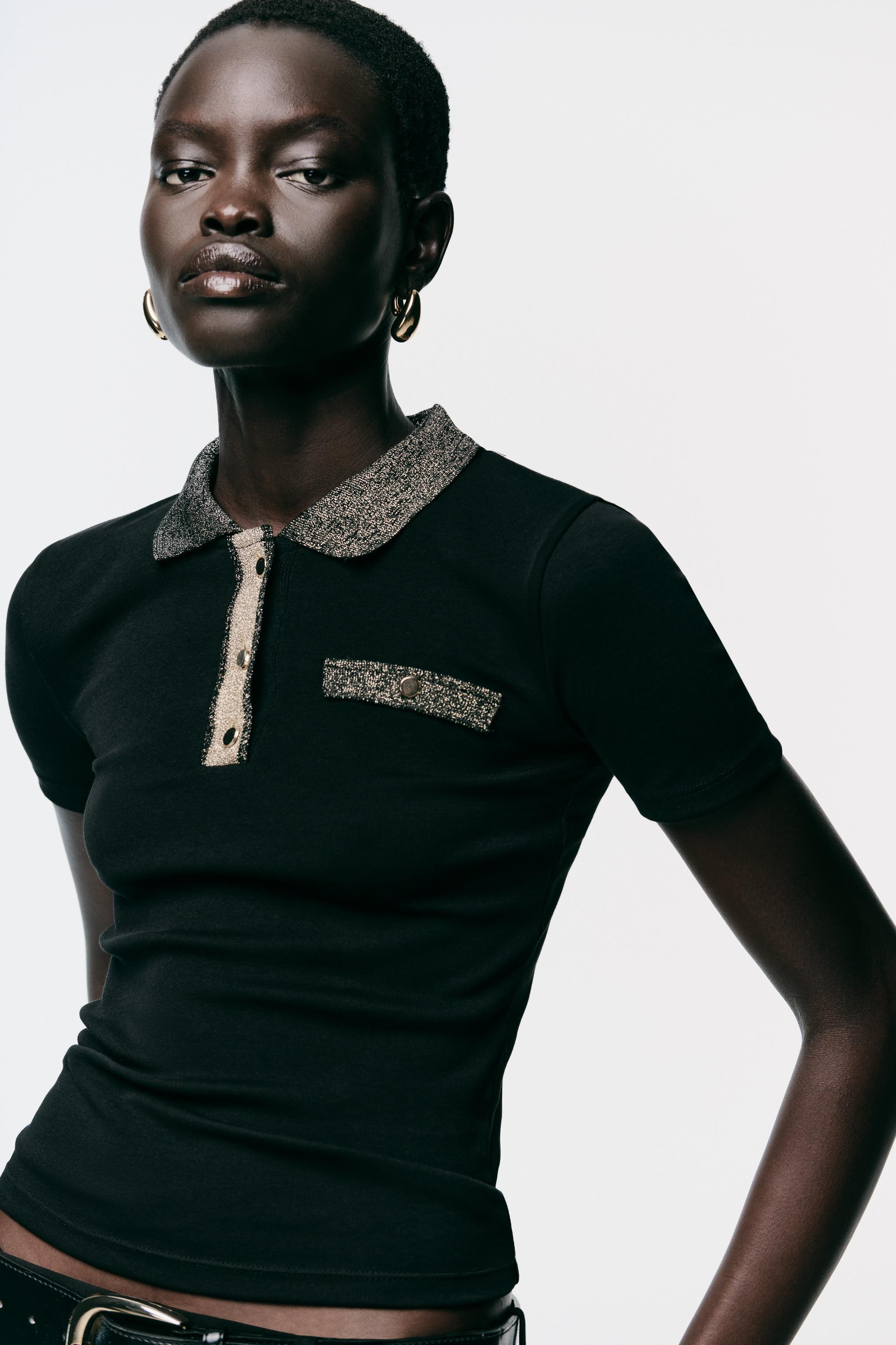 METALLIC THREAD T-SHIRT | Zara UK