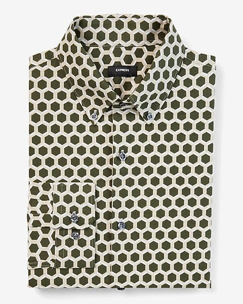 Extra Slim Geo Print Stretch 1MX Dress Shirt | Express