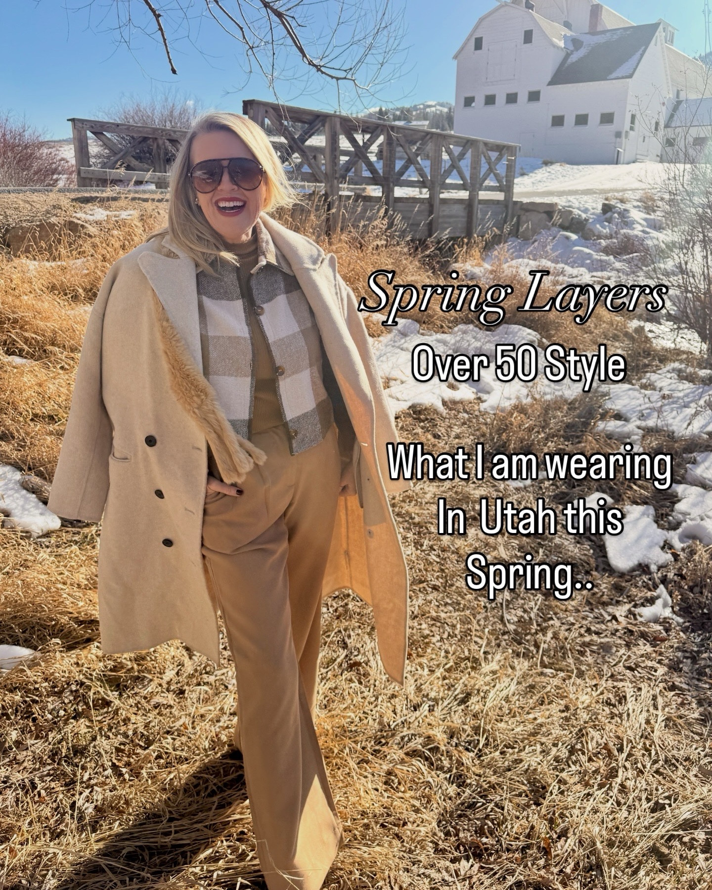 What I am actually wearing this Spring…. Living in Utah as a over 50 Wife, Mom, COCO and content Creator💋

Utah Weather in the Spring 🌱
Calls for layers….

Spring weather here can be “Schizophrenic” from a blizzard  To sunny and 60 in a day!

Although we’ve had an unusually strange winter this year, Spring still calls for layers.

Bundling up for the morning, and being able to take pieces off throughout the day, makes a great tip for Utah Springs.

I like classic pieces, in light colors and weights, yet work when layered to keep you warm.

Pieces you can mix and match, great wardrobe builders and add some texture.

- lighter weight & color long Wool coat , looks chic over shoulders, yet not to hot when on (I have a rain coat too) 

-Classic trousers are still trending and a great option to look more polished, shades of cream, tan and camel are great for Spring (works well with pastels too)

- Light weight, thinner ribbed mock neck turtleneck. I love the feel and fit of these. Affordable too.

- Vest are a great Spring layer, and the large Plaid/check in neutral shades keeps in classic and add interest. Yet, light enough for spring for layering and not sweat to death 😂
(I love linen vests too) 

- Adding texture with a fluffy & light fur on one shoulder (well still be seeing fur details for Spring)  Draped on one shoulder does add heat, like wearing around your neck does.

- Classic jewelry in gold & silver mix… and yes, I layered and stacked it on… classic pieces & yet layered gives your look a little edge. 

- Western suede pointed toe booties, elongate the leg, add more texture and keep your feet warmer but not too warm. 

Do you need layers in the Spring where you live?

❤️Follow for more Spring layer Outfits…. I have several style, color and on trend. While classic looks coming your way….


#LTKWorkwear #LTKootd #LTKOver40