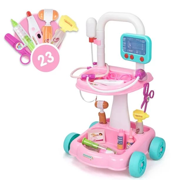 UNIH Doctor Cart Kit Playset for Kids 2 3 4, Medical Play Set Realistic with Lights Toddlers Toys... | Walmart (US)